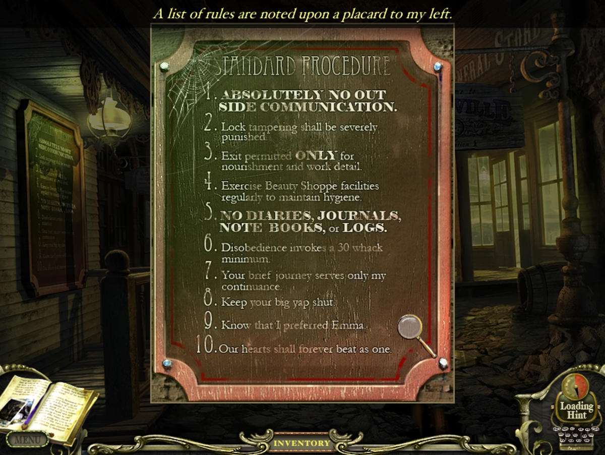 Mystery Case Files: Return to Ravenhurst – Placard