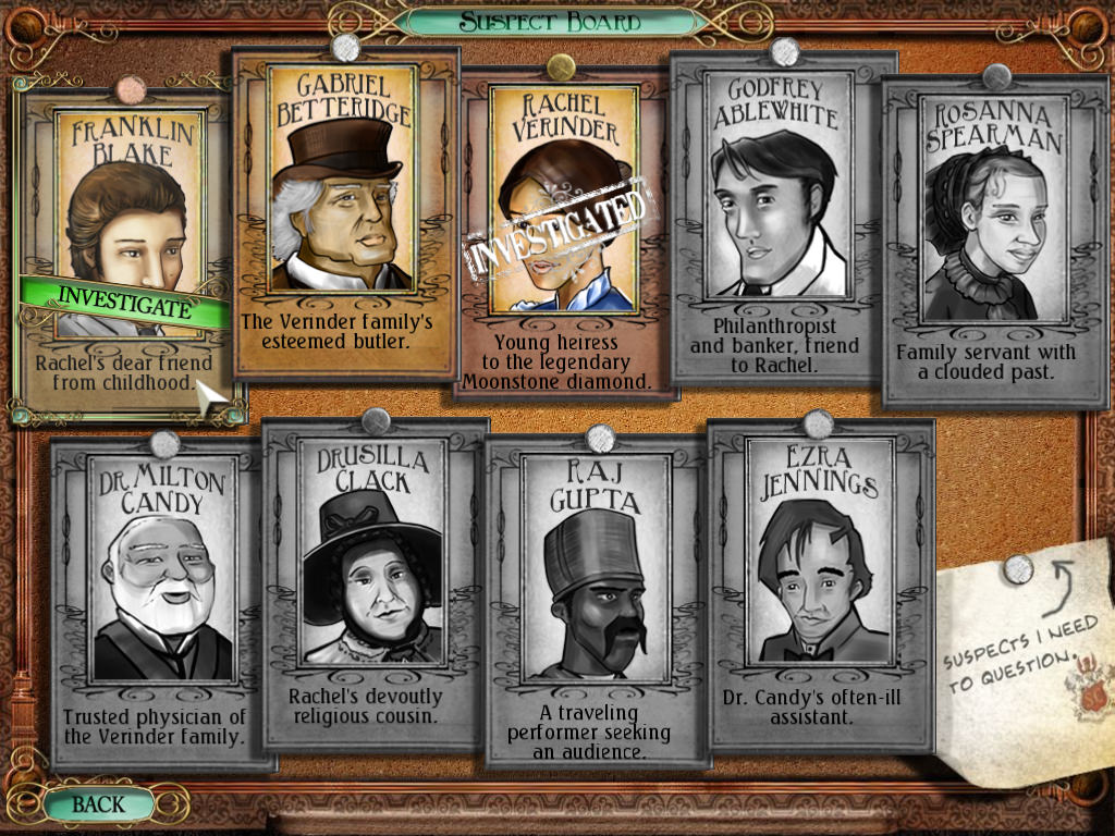 The Moonstone: Suspects